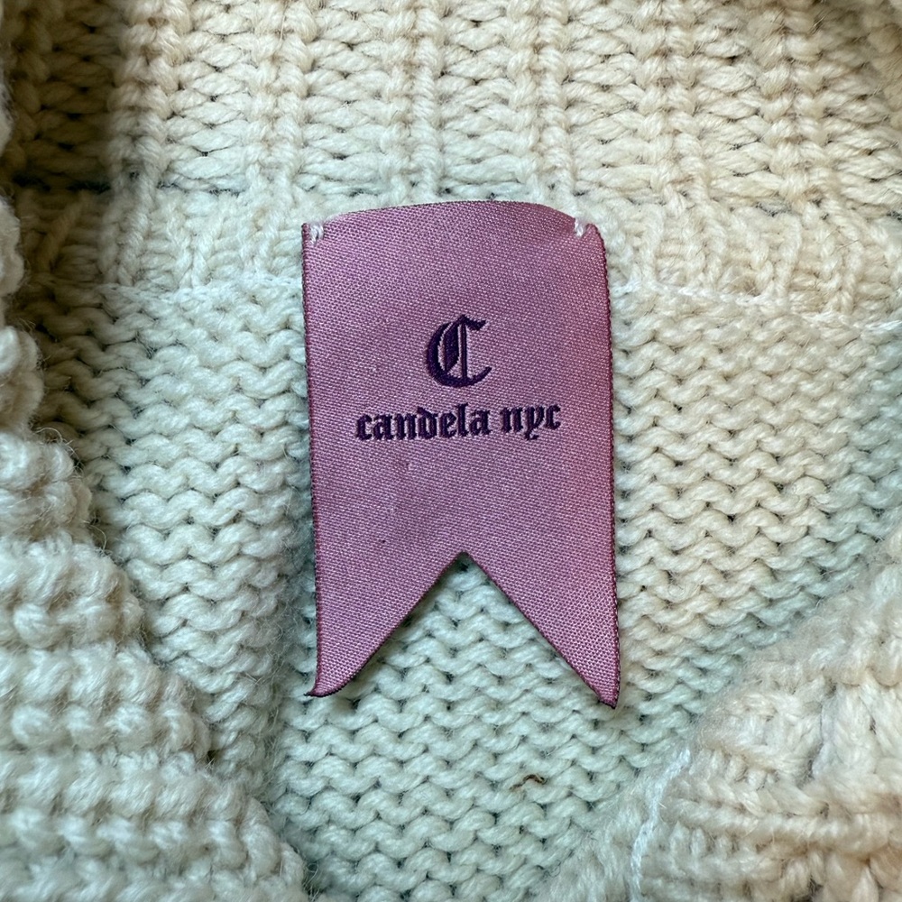 Candela NYC Wool Sweater Cape Cardigan Size‎ Large - Picture 8 of 8